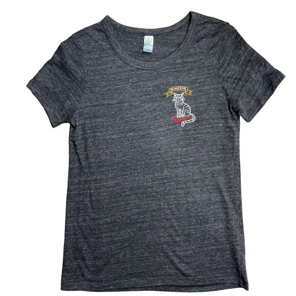 Harry Potter Minerva McGonagall Womens Baby-Tee Charcoal Cat Witch w Book Tshirt - Picture 1 of 5